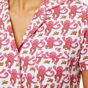 Roller rabbit pink monkey top